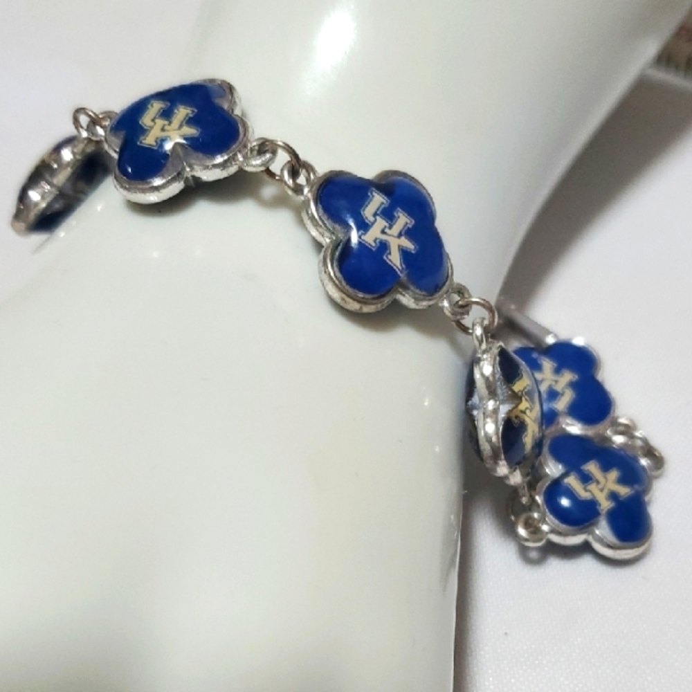 Kentucky wild cats Blue and Silver Charm Bracelet